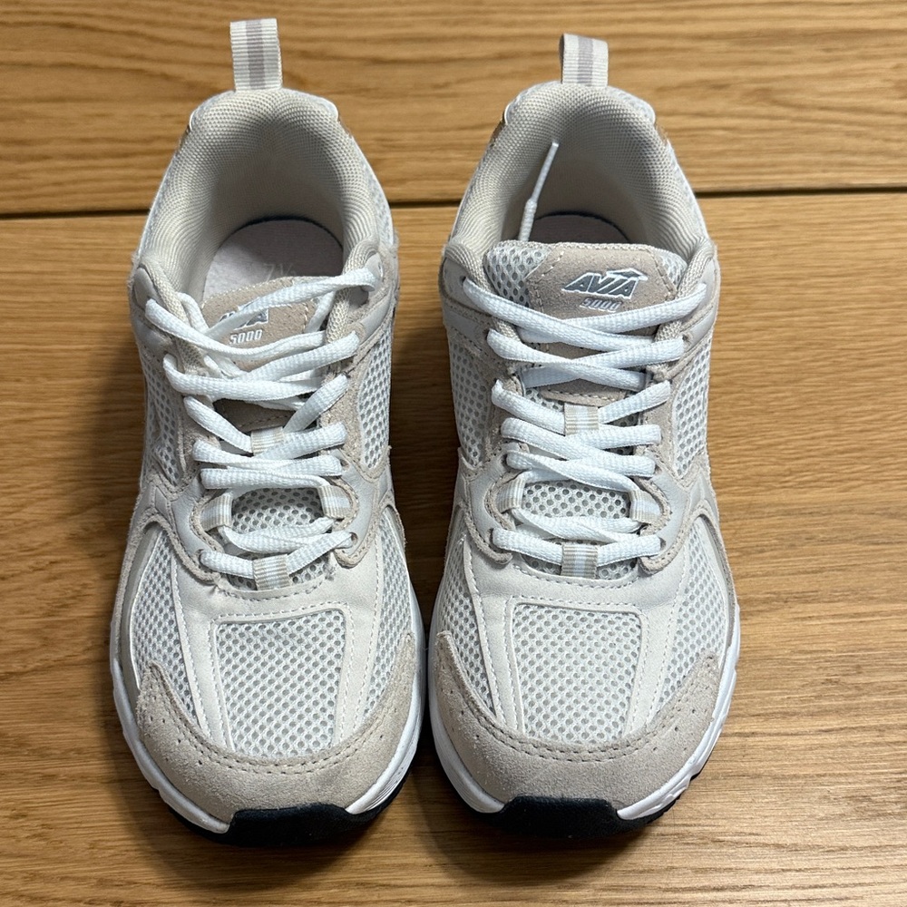 Avia Beige and White Athletic Sneakers